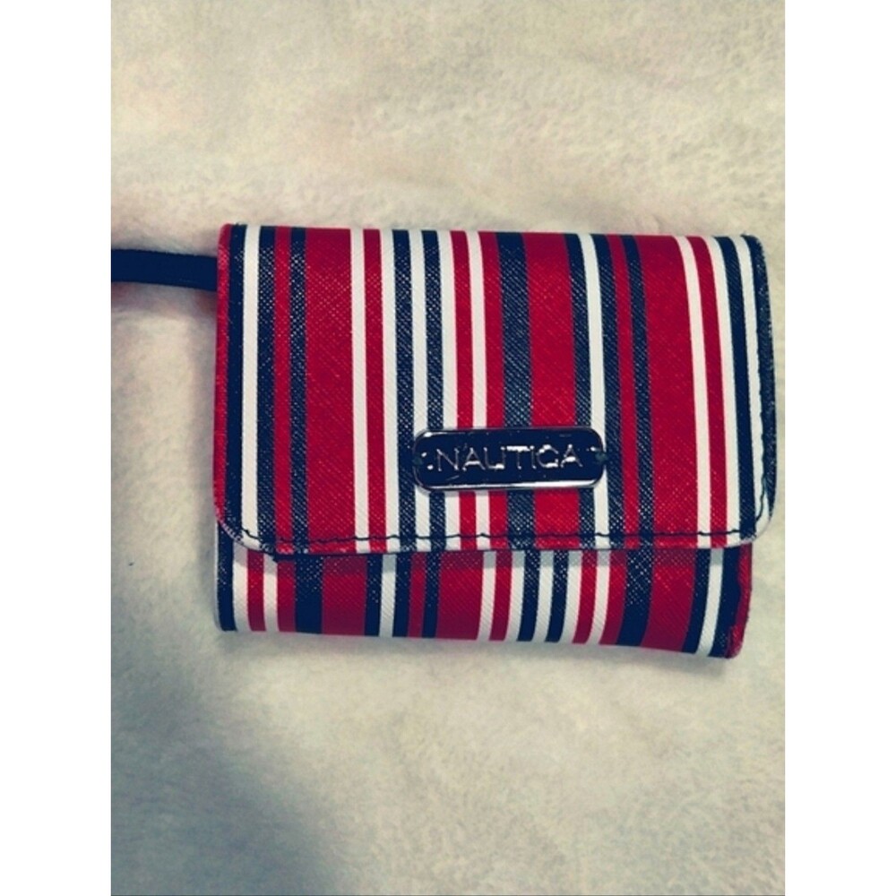 Nautica Trifold Red Black White Wallet